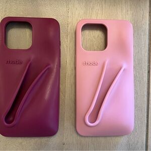 Rhode Pink and Wine/Burgundy Lip Phone Cases fits a 15 pro max